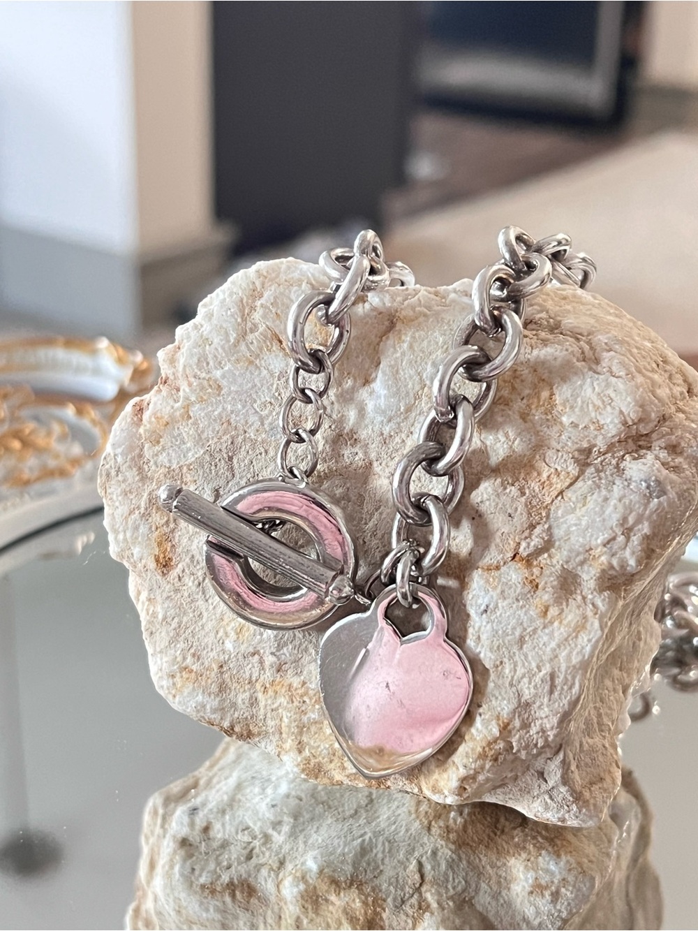 Tiffany & Co. Silver Heart Tag Toggle Necklace - Picture 5 of 6